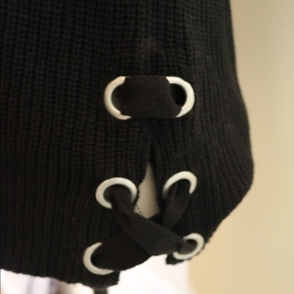 New with tags a.n.a side tie up black knit sweater - Picture 2 of 8